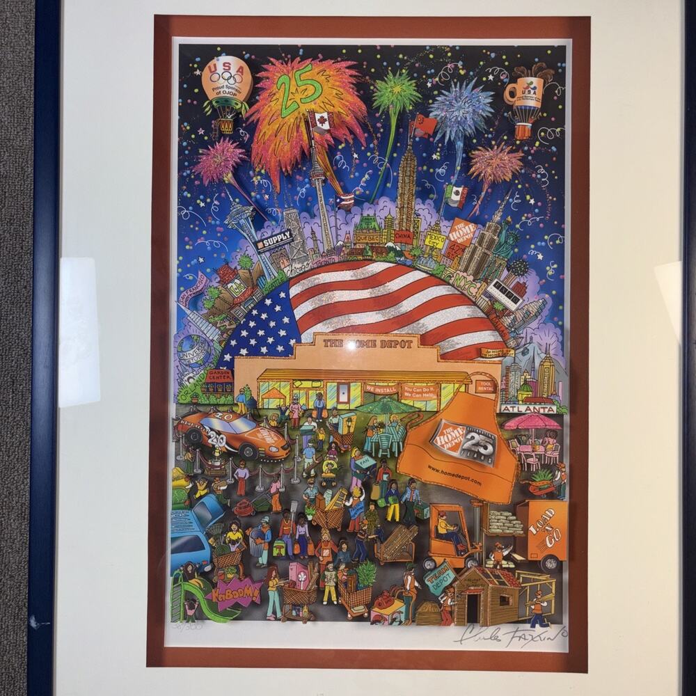 Charles Fazzino Home Depot 25th Anniversary Signed Numbered Print 38/300 2004